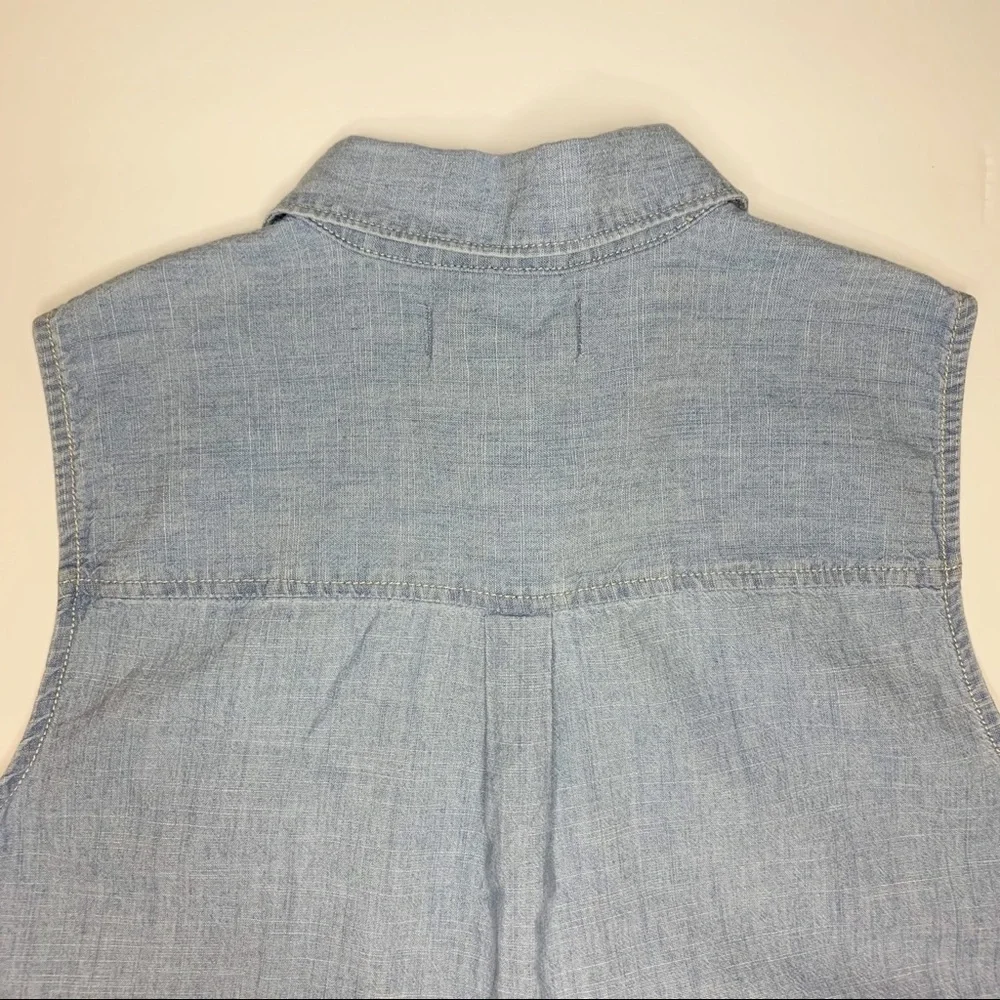 MADEWELL CHAMBRAY SLEEVELESS SHIRT DRESS - Picture 5 of 7